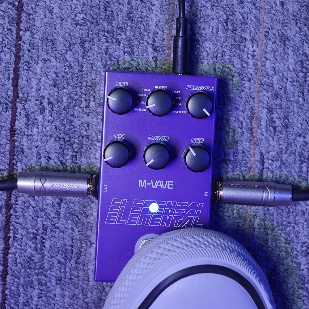 M-VAVE Elemental Digital Delay Pedal 9 Different Delay Guitar Effects Delay Pedal Supporr for TAP and HOLD Mode Guitar Accessory
