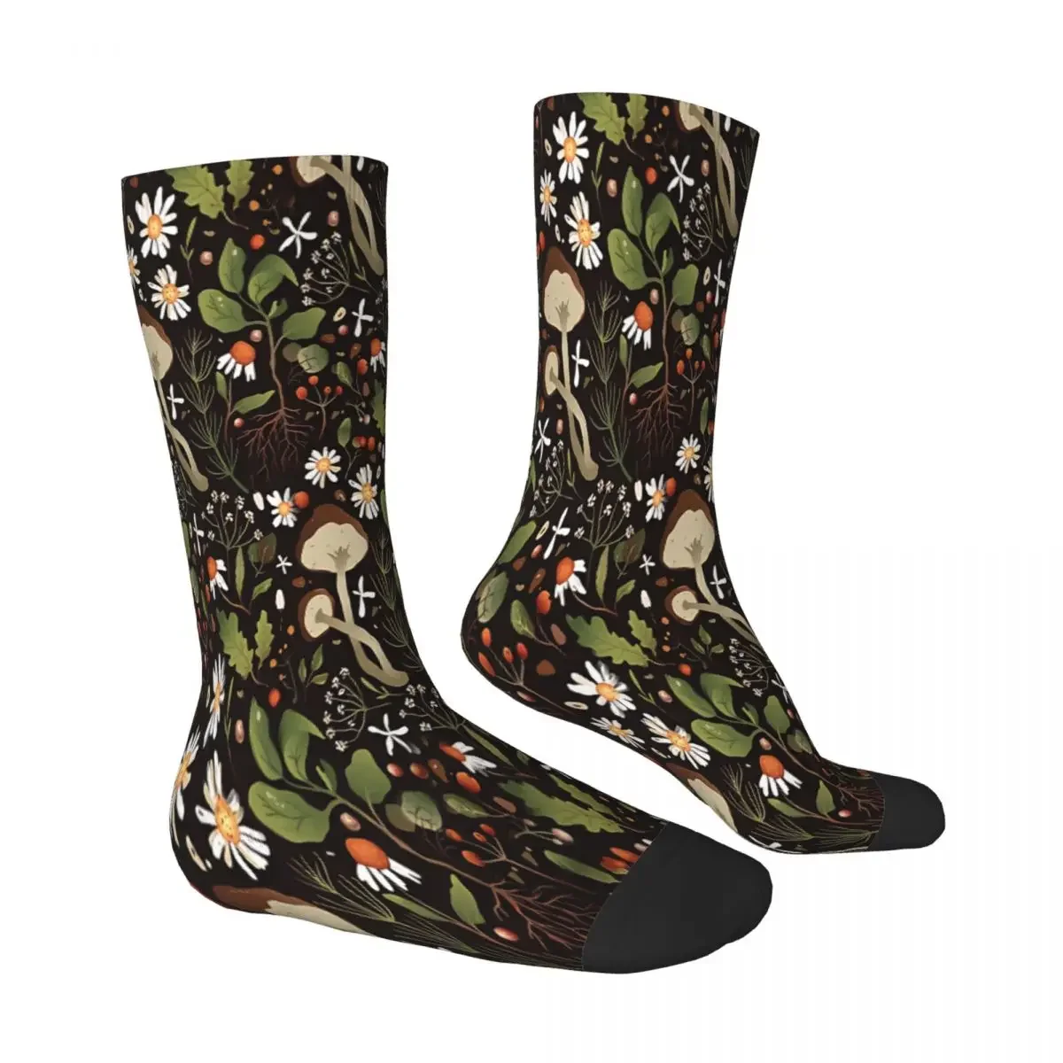 Flowers Pattern Plants Lovers Tropical Mushroom Socks Male Mens Women Summer Stockings Polyester