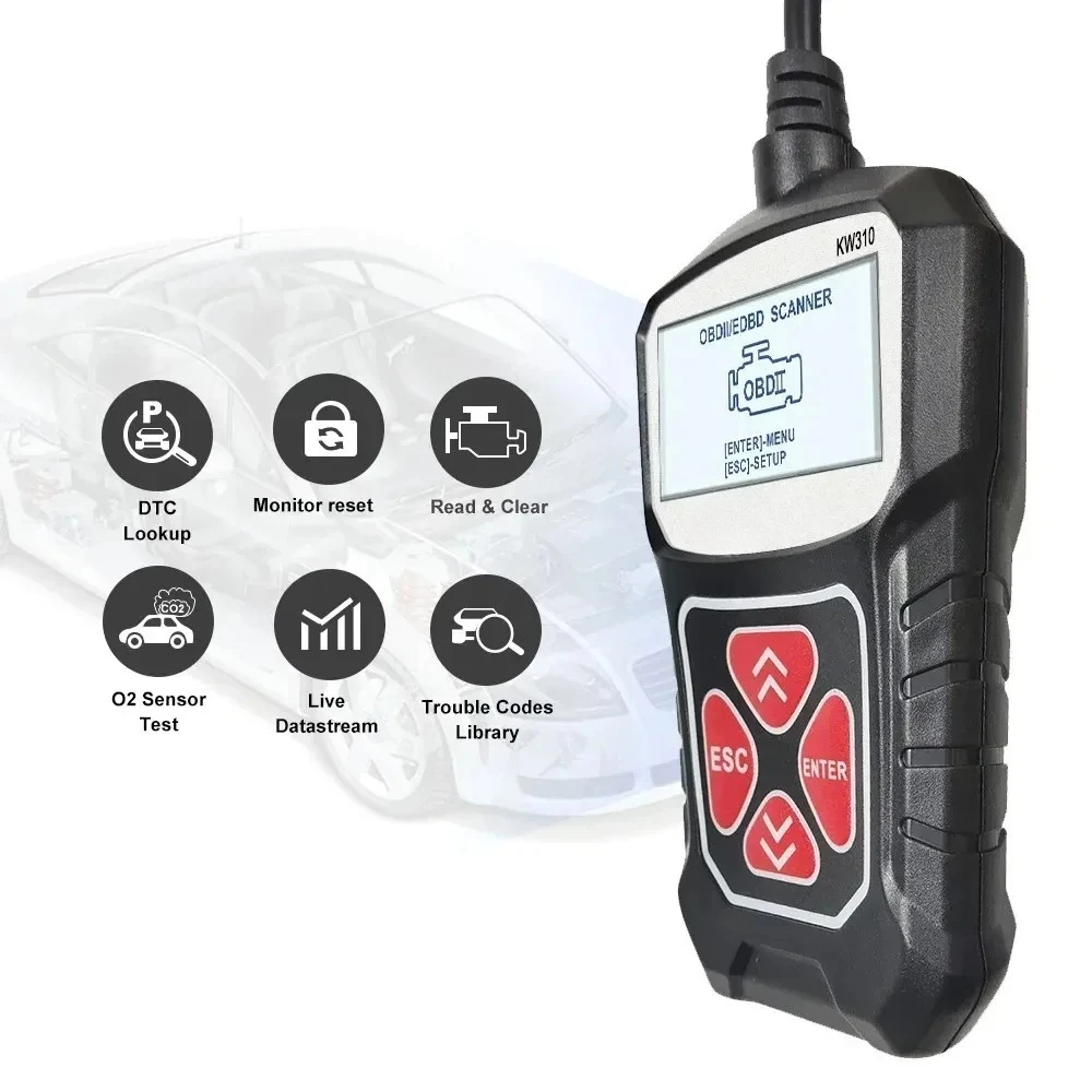 KW310 OBD2 Car Diagnostic Scan Tool Automotive ODB2 OBD 2 Scanner Code Reader with Russian Auto Tools PK ELM 327 V1 5 Wear Part - view 4