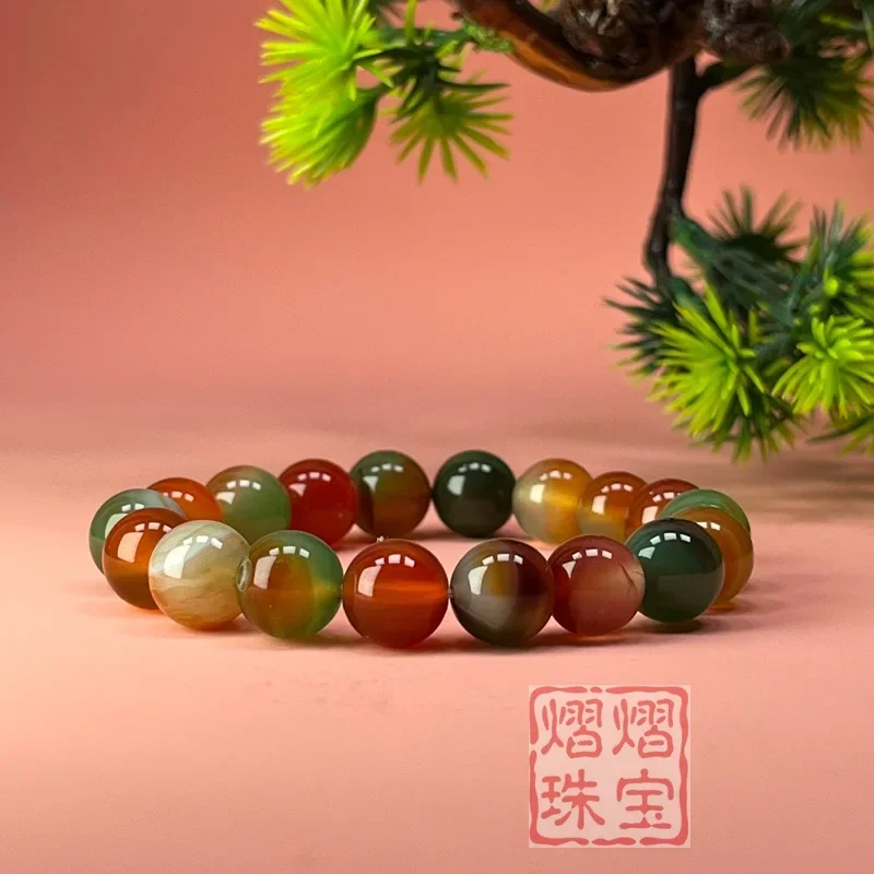 Selected 10MM colorful agate bracelet, a fashionable accessory