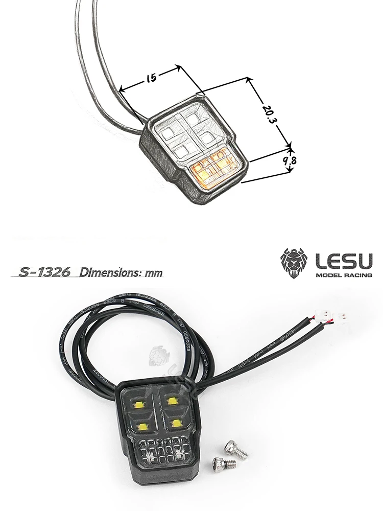 RC 1/14 LED Strobe Flash Light for Tamiya Hydraulic Excavator Loader Dump Truck for SCANIA MAN VOLVO Trailer Tipper DIY Parts