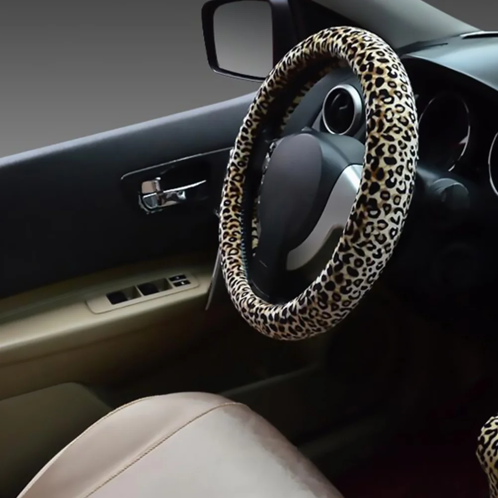 Car Steering Wheel Cover Waterproof Accessory Decor Accessories Leopard Anti-skid Decorate Parts