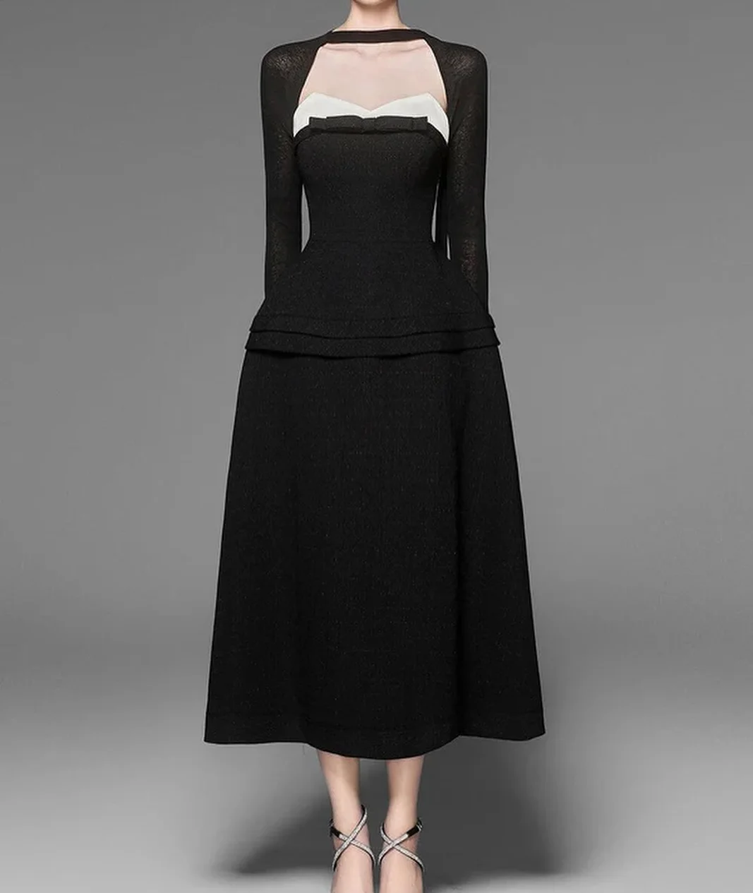 Customized Delicate Jersey A-Line 3D Bow Evening Dress High Quality Long Sleeves Sweetheart Ankle Length Bespoke Occasion Gowns