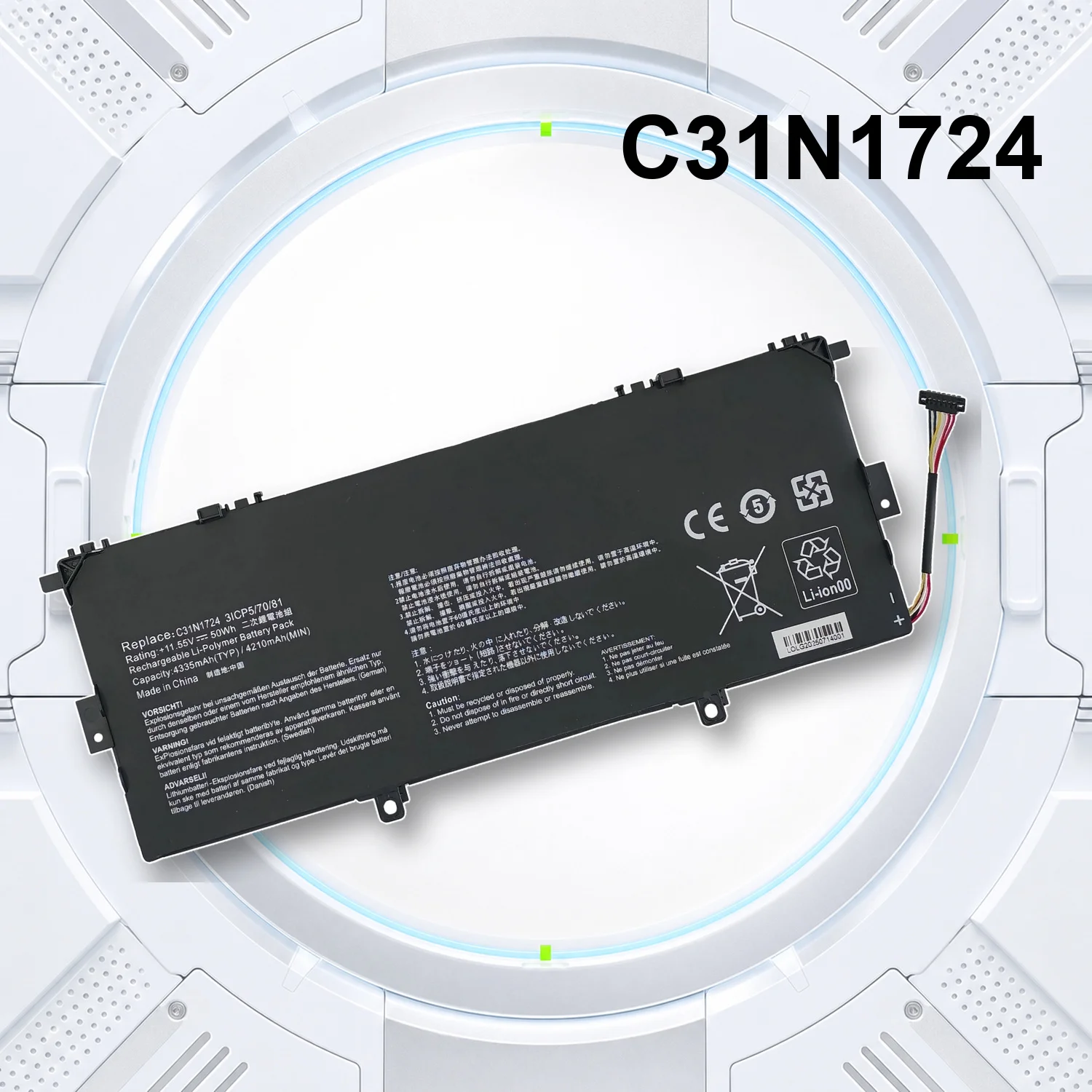 C31N1724 50Wh 11.55V Laptop Battery For ASUS ZenBook 13 UX331FA UX331FAL UX331U UX331UAL UX331UN