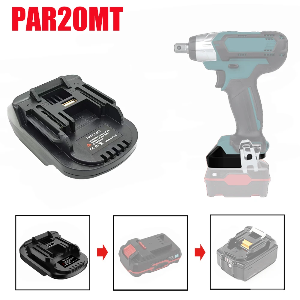 For Makita 18V Tools PAR20MT Battery Adapter for Parkside 20V Lithium Batteries To for Makita 18V Lithium Battery Power Tools
