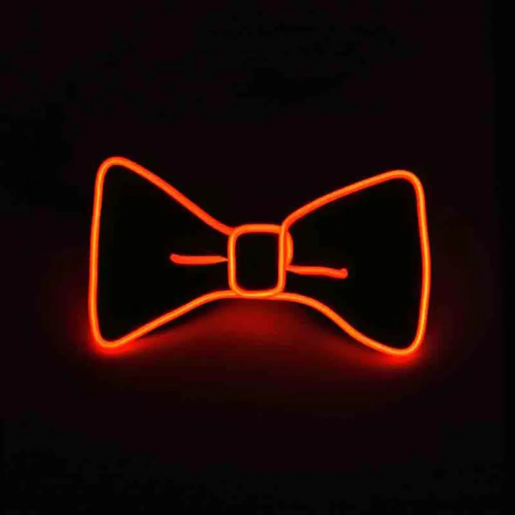 Durable Bow Tie Bow Tie Detachable Necktie Bow Tie Glowing Masquerade Accessory Halloween Party Costume Cosplay Light-up Fashion