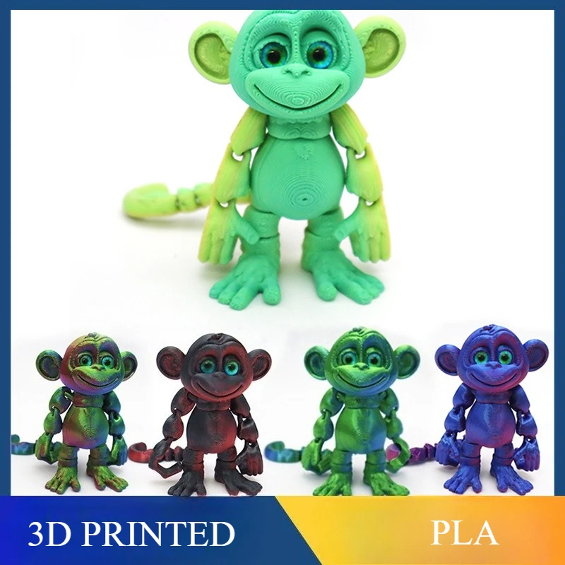 3D печать обезьяна ремесленные фигурки многосуставные подвижные забавные абстрактные аксессуары для украшения домашнего стола детский уникальный подарок