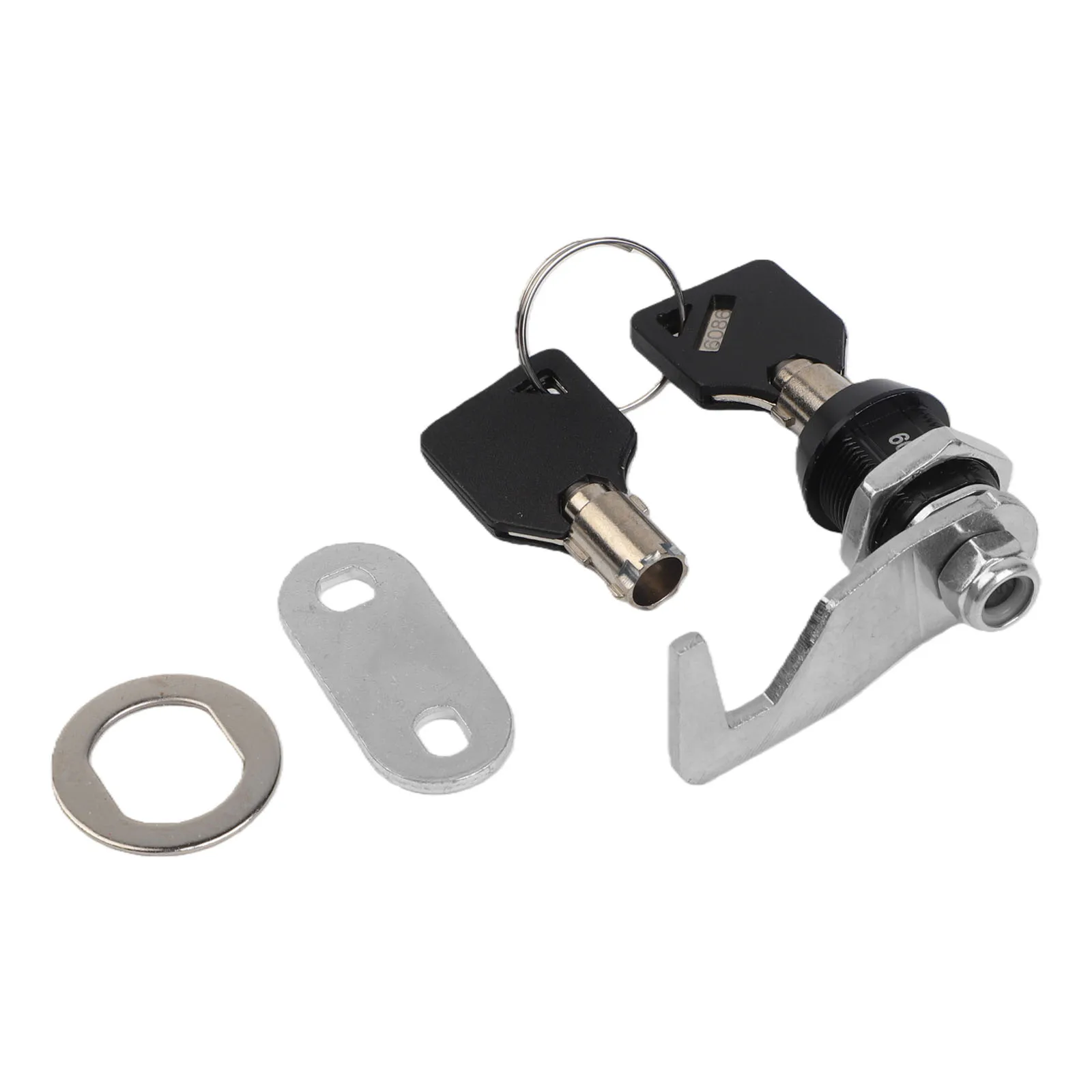 

Cabinet Lock with Zinc Alloy Hook Cam and Keyed Alike Keys Toolbox Lock Replacement for Storage Lockers Trailers and RVs