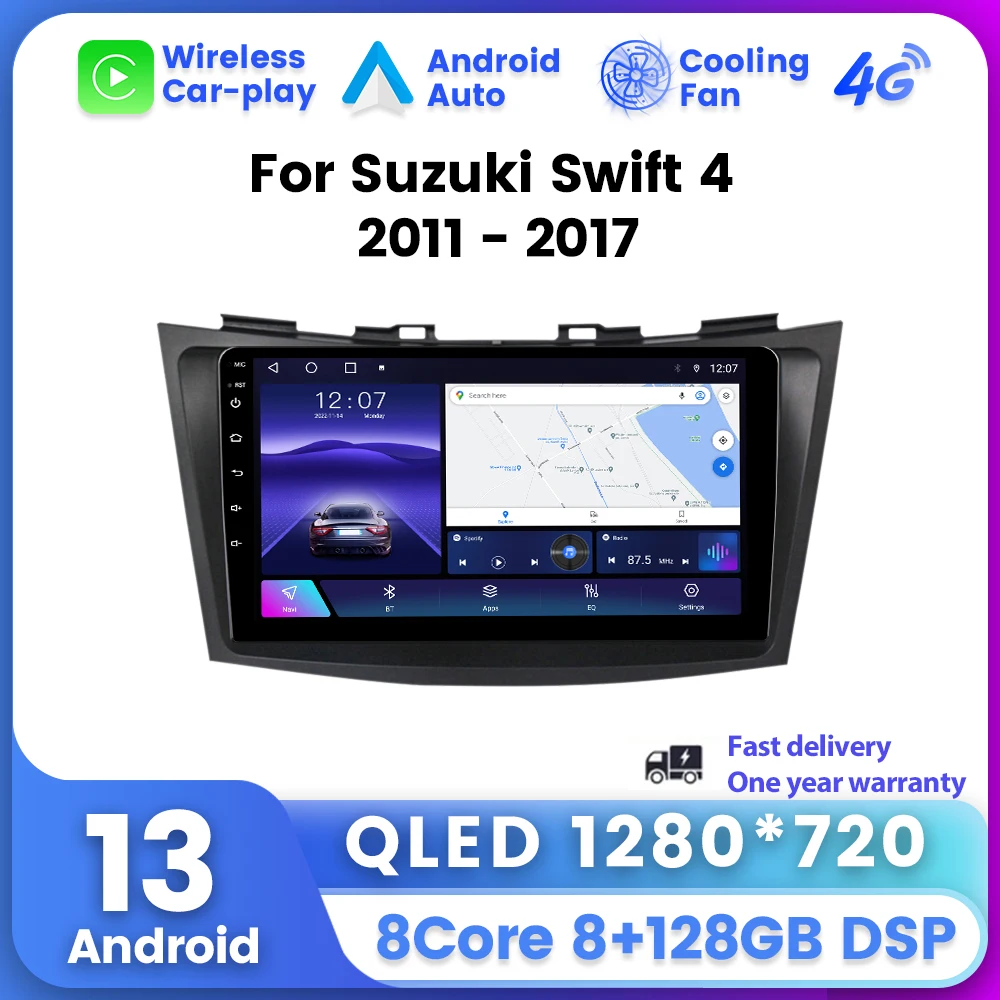 

QLED Screen Car Radio For Suzuki Swift 4 2011-2017 Multimedia Video Player Navigation GPS Stereo Carplay Auto 2Din Head Unit DSP