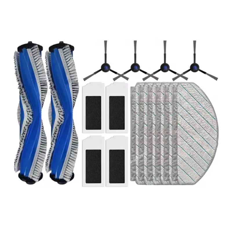 N02R-Replacement Parts Set Of 16PCS For Ecovacs Deebot N20/N20 Plus/N20 Pro Plus- Brush Filter& Mop Cloth For Vacuum Cleaners