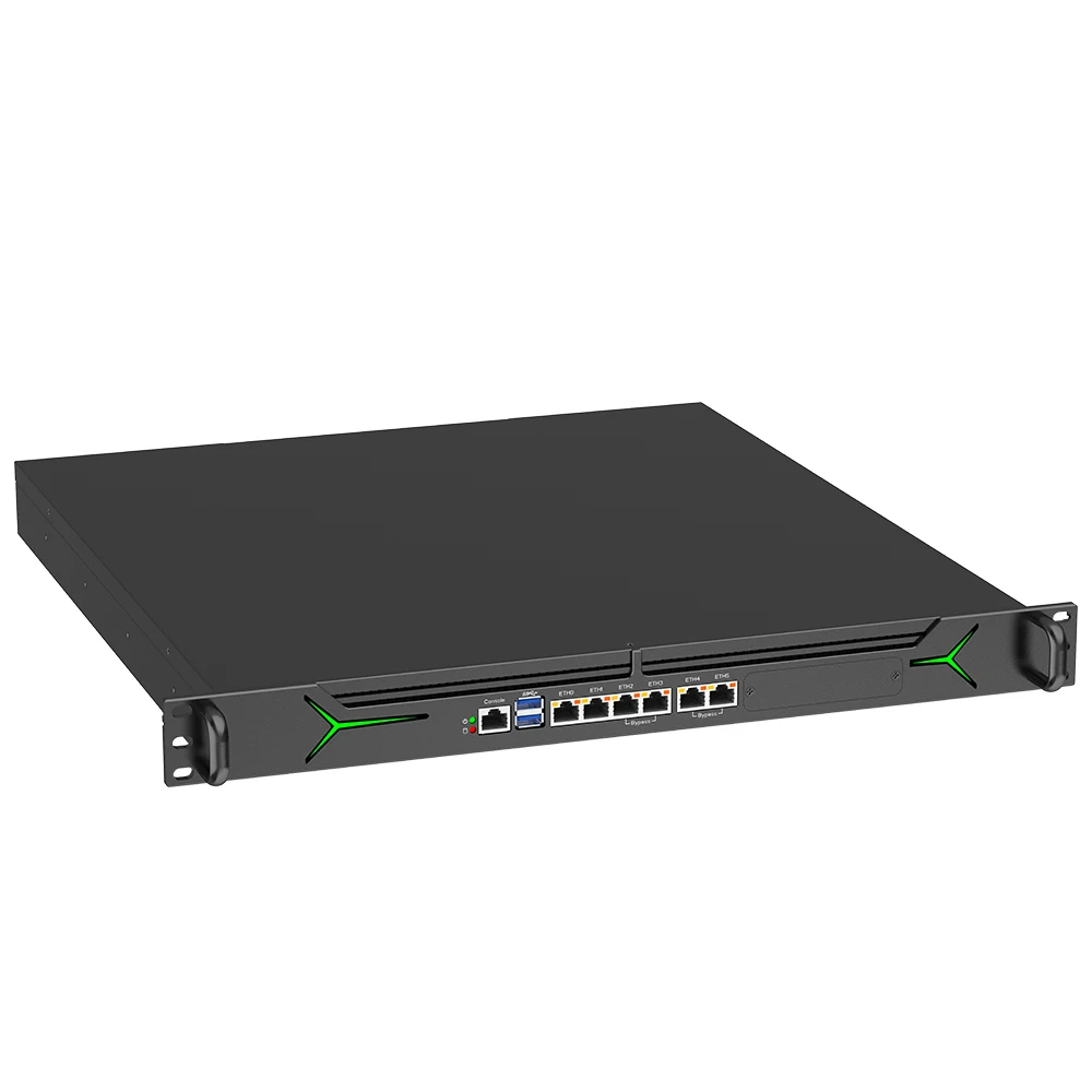 1U Rack-mount Firewall Home Server Mini PC Intel Alder Lake I3 I5 I7 12100T 4/2*10G SFP Network Security Host