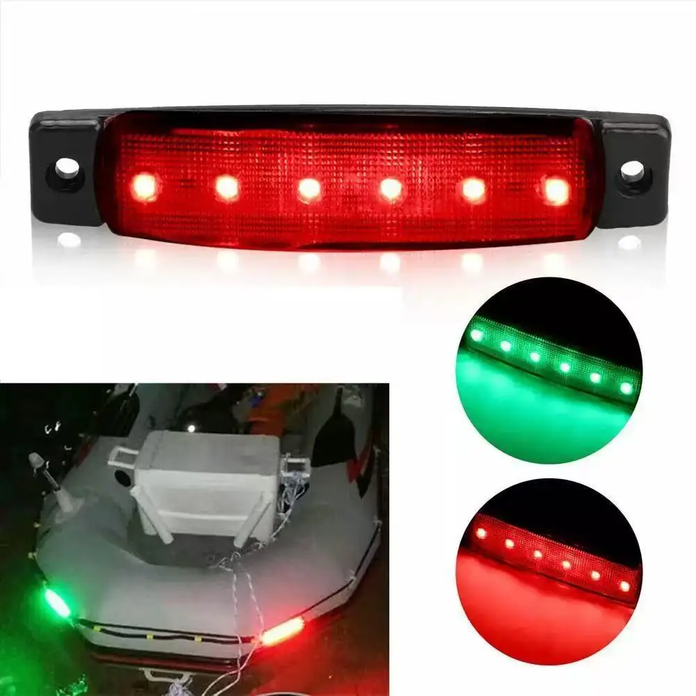 4Pcs Red Green LED Navigation & Truck Side Lights, Waterproof Marine Signal Lamp for Boat, Yacht, Kayak and Truck, Trailer Clear