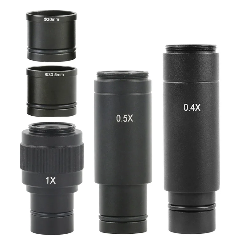 0.4X 1.0X 0.5X C Mount Reduction Adapter Lens Eyepiece Lens 23.2mm 30mm 30.5mm Interface For Trinocular Binocular Microscope