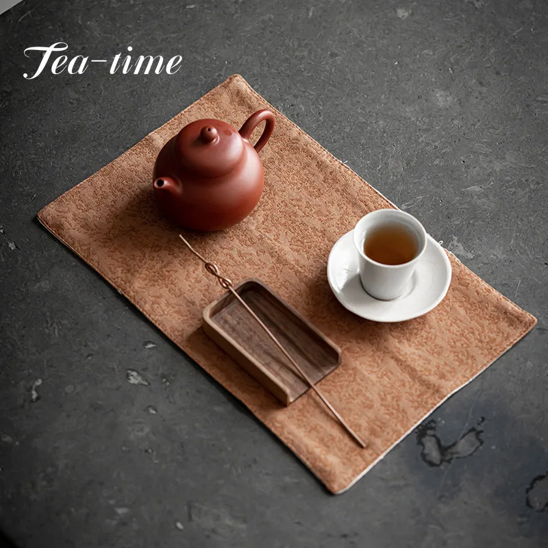 Water Absorption Tea Towel Tea Cloth Thickened Coffee Table Cloth Zen Teaware Towel Cotton Linen Rag Pad Tea Table Accessories