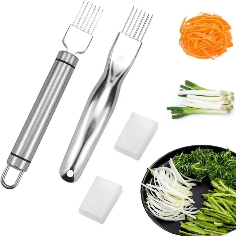 Stainless Steel Chopped Green Onion Knife, Kitchen Tool Slice Cutlery Vegetable Cutter Sharp Scallion Cutter Shred Knife