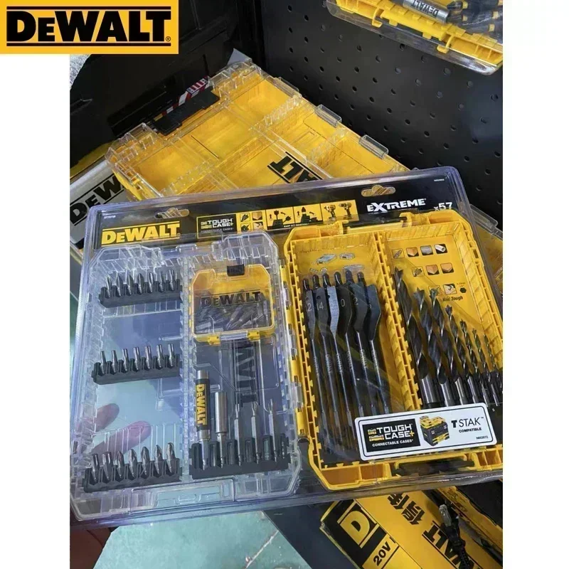 DEWALT DT70758 57pcs Mixed Drill Bit Set with Brad Point and Extreme Flatwood Bits Drill Drive Set Dewalt Power Tool Accessories