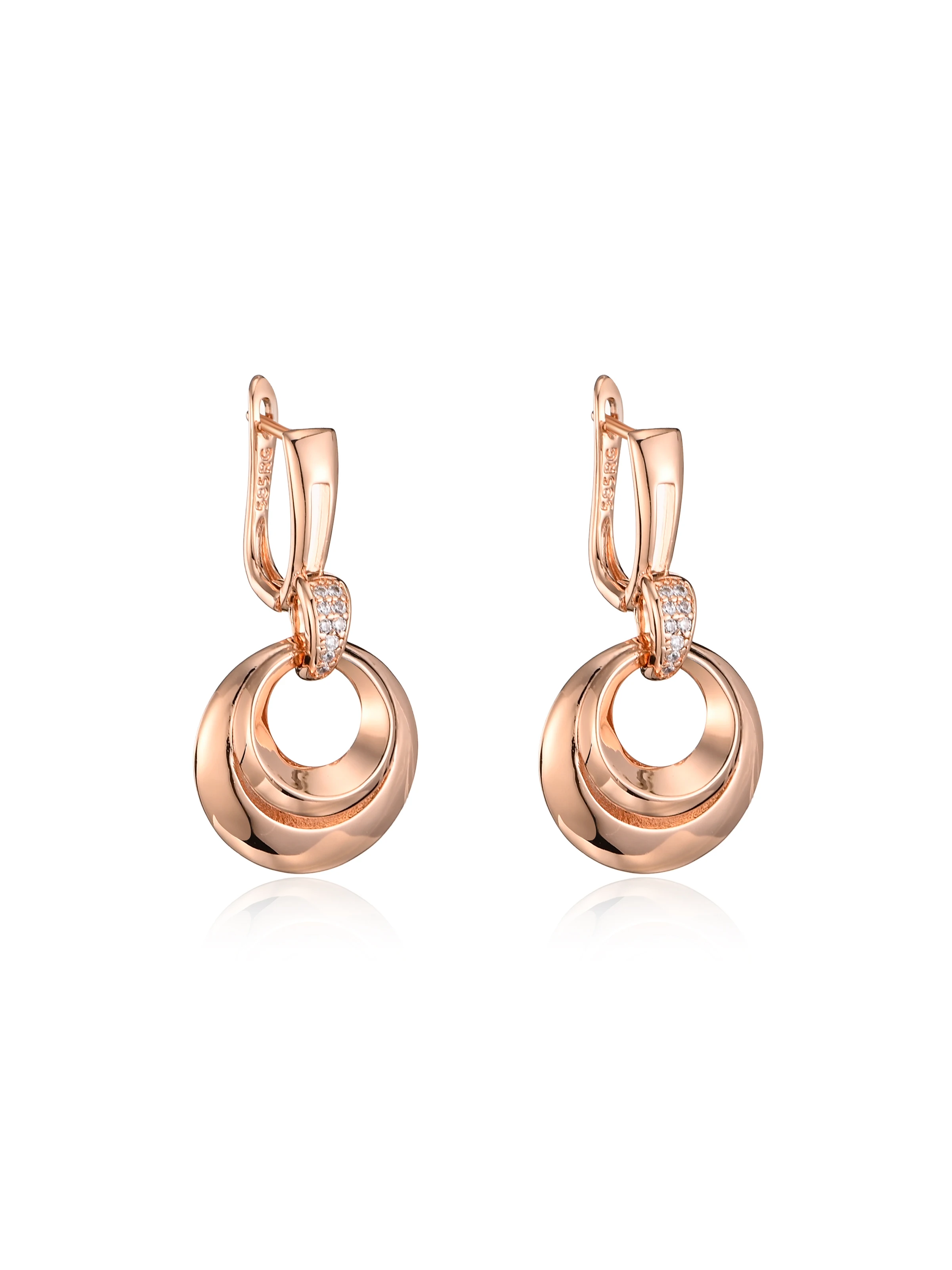 Kinel Classic 585 Rose Gold Color Women Dangle Earrings