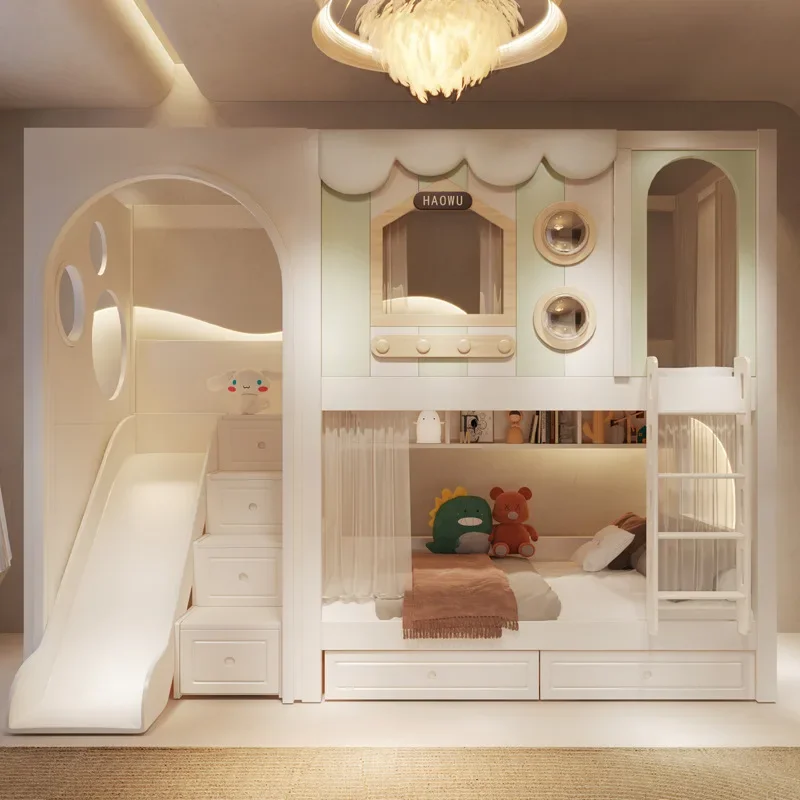 Children's bed bunk bed bunk bdoes not interfere with each other sibling  high and low bed mother and childuxury castle princess