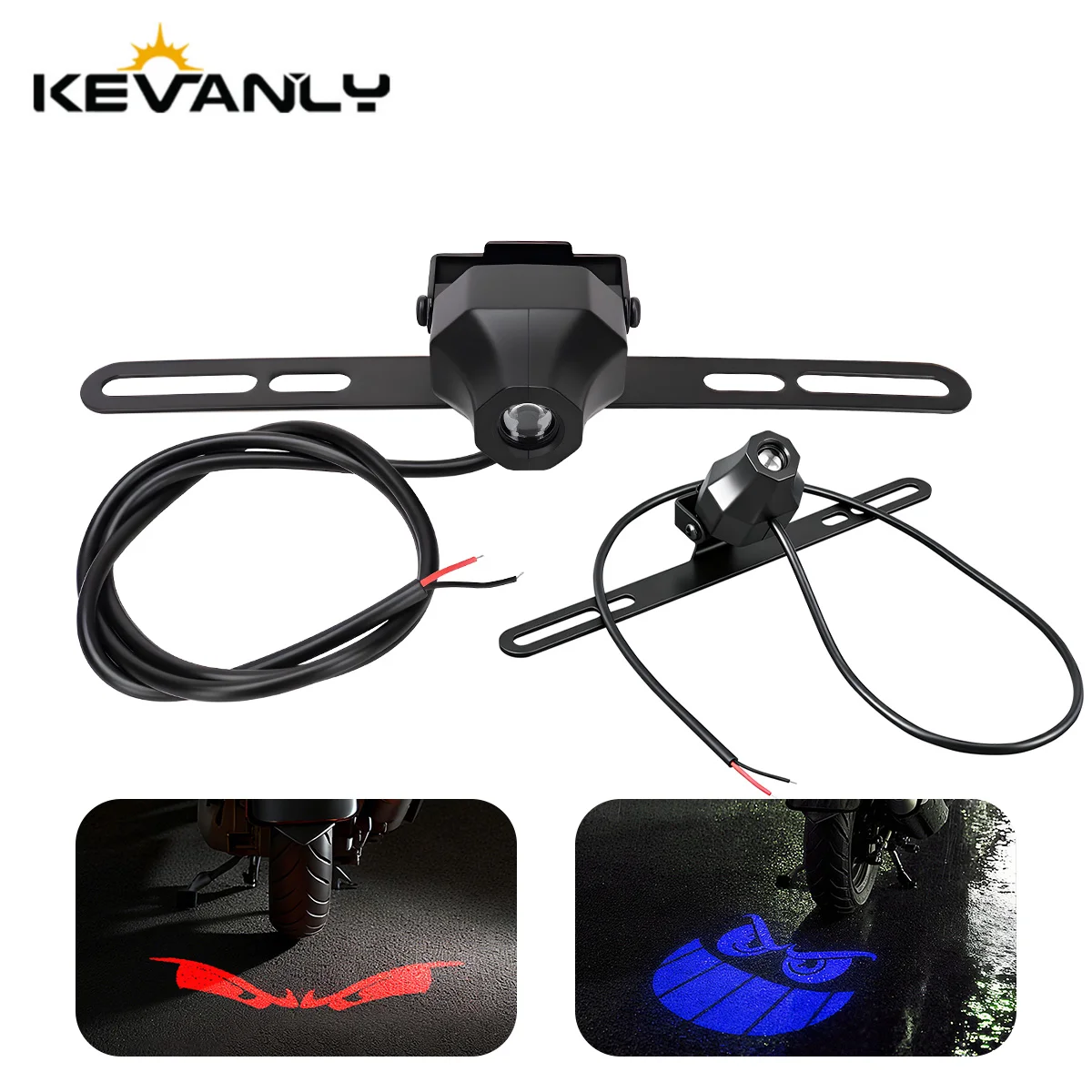 Motorcycle LED Rear Projection Light Devil's Smile Electric Vehicle Floor Light LED Ambient Lights High Brightness Warning Light