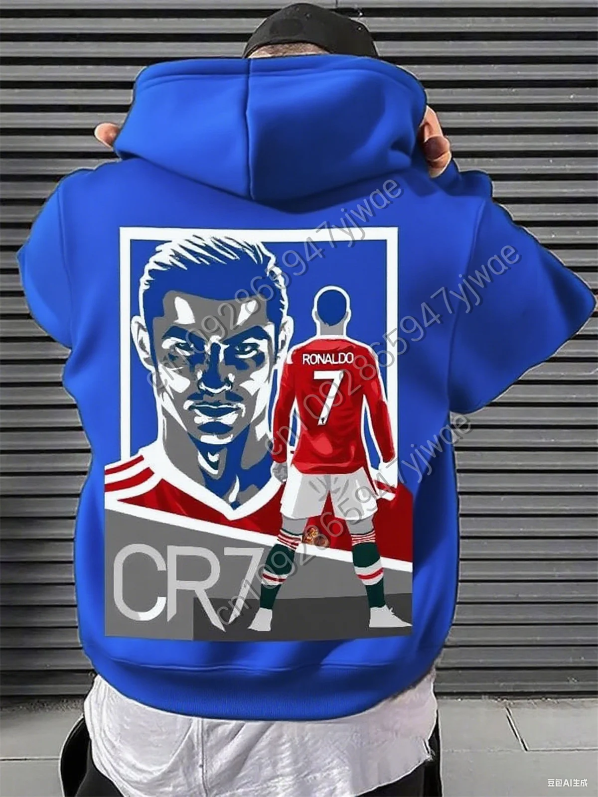 CR7 رونالدو ملابس رياضية هوديي ثلاثية الأبعاد مطبوعة فضفاضة موضة ملابس الشارع الخريف/الشتاء جديد الرجال جيب البلوز