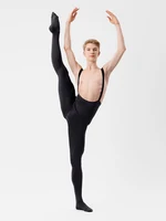 Mono sin mangas negro de una pieza para hombre, traje de baile ajustado de cuerpo completo sin mangas con tirantes para Fitness