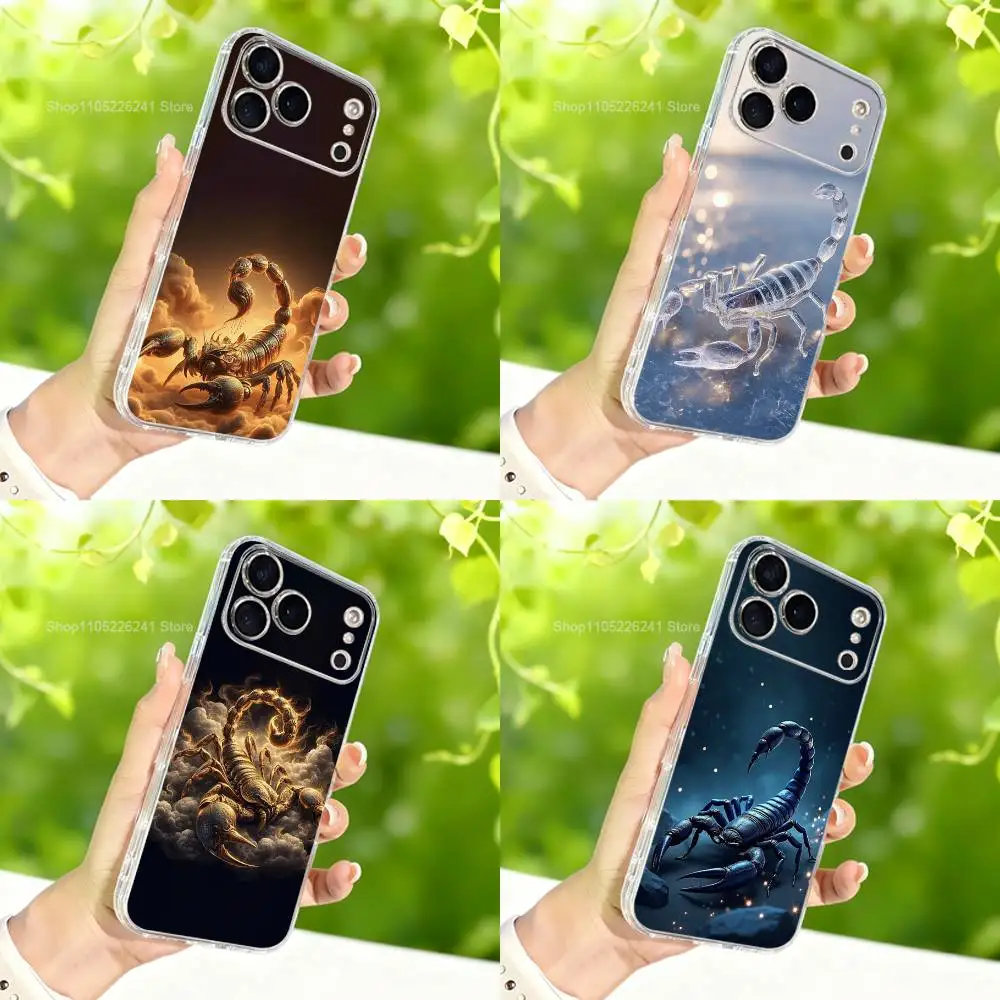 

Cool Scorpion Art Case For iPhone 17,11,12,13,16,14,15,Pro,Max,Plus,X,XS,XR,SE,Mini Transparent Soft Silicone
