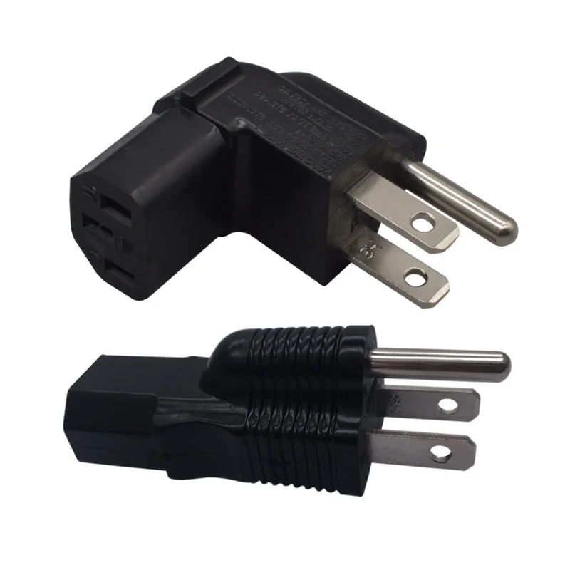 Black PVC Copper 15A 125V America Canada Japan Mexico US 5-15P male to C13 female PDU cabinet power cable plug socket converter