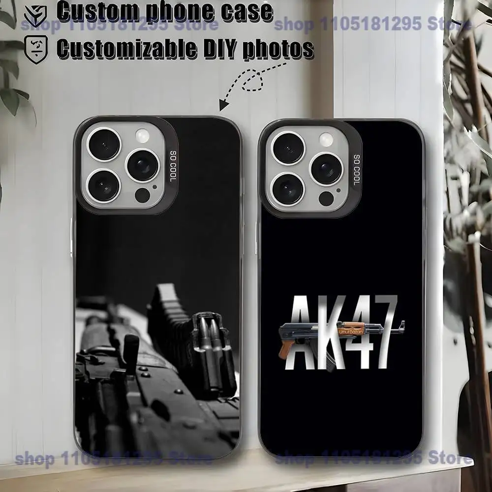 

Ak-47 King of Guns Phone Case For iPhone17,16,15,14,13,12,11,Mini,Pro,MAX,plus,Black Matte Shockproof Cover