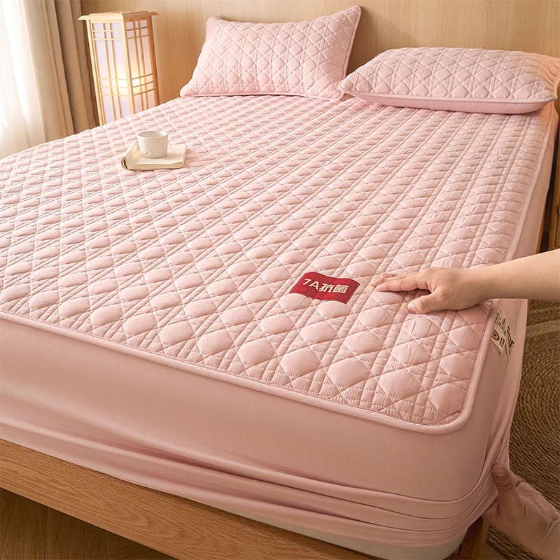 Class A waterproof, antibacterial, mite-resistant padded mattress, bed cover, four-season universal bed sheet cover