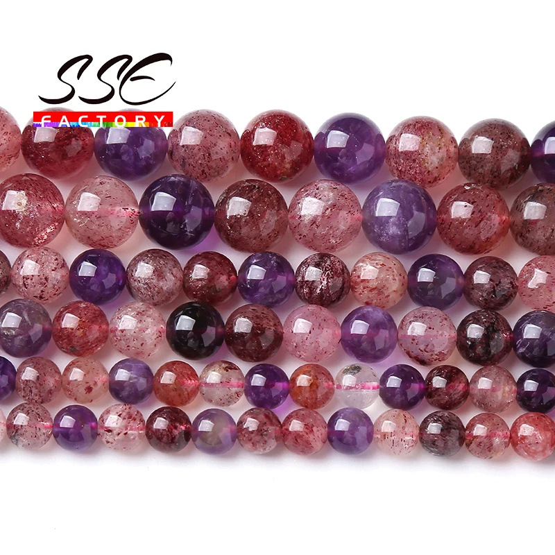 7A Super Seven Crystal Quartz Beads Natural Stone Round Loose Beads For Jewelry Making Handmade Bracelets Necklaces 6 8 10mm 15