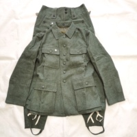 Reenactment GERMAN 1943 M43 WH EM FIELD RETRO GREY WOOL TUNIC & TROUSERS SET  Military Uniform  High Quality