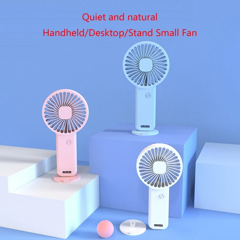 

3 Speeds Portable Simple Mini Desk Fan Handheld Cooling Fan Quiet Fan for Bedroom Outdoor Camping Travel Easy to Use
