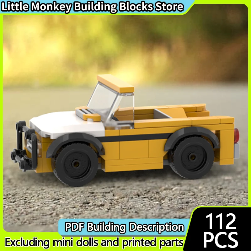 

Speed Racing Car Model MOC Building Bricks Yellow Pickup Truck Modular Technology Children Holiday Gifts Assemble Toys Suit