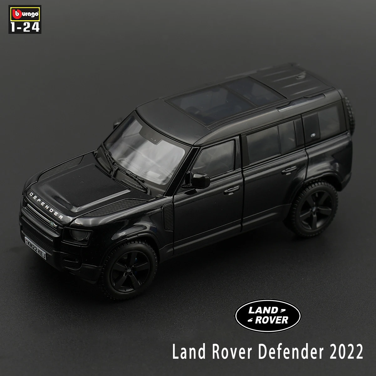 

Bburago 1:24 Black Land Rover Defender 2022 Alloy Car Model Collect Gifts Toy Exquisite Decorations Birthday Present