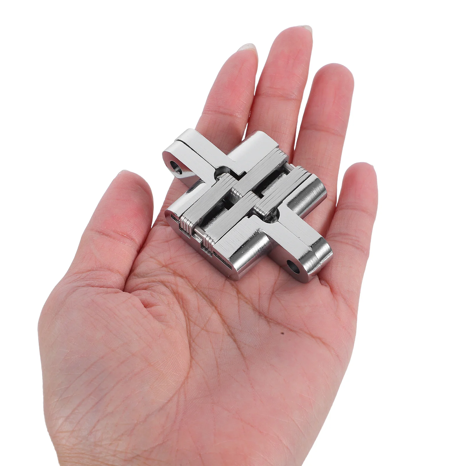 مفصل باب غير مرئي مخفي عالي التحمل قابل للطي، مفصل خزانة ملابس مخفي متقاطع، معدن متين صامت، سهل التركيب #1