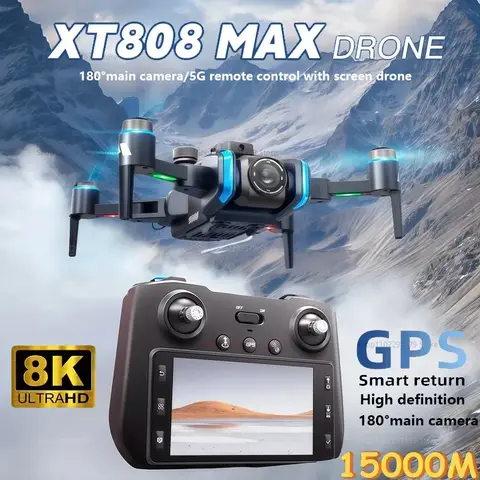 XT808 화면 제어 5G 광학 흐름 GPS 접이식 FPV 드론 WIFI 전송 전문 공중 카메라 Quadcopter 장난감 선물