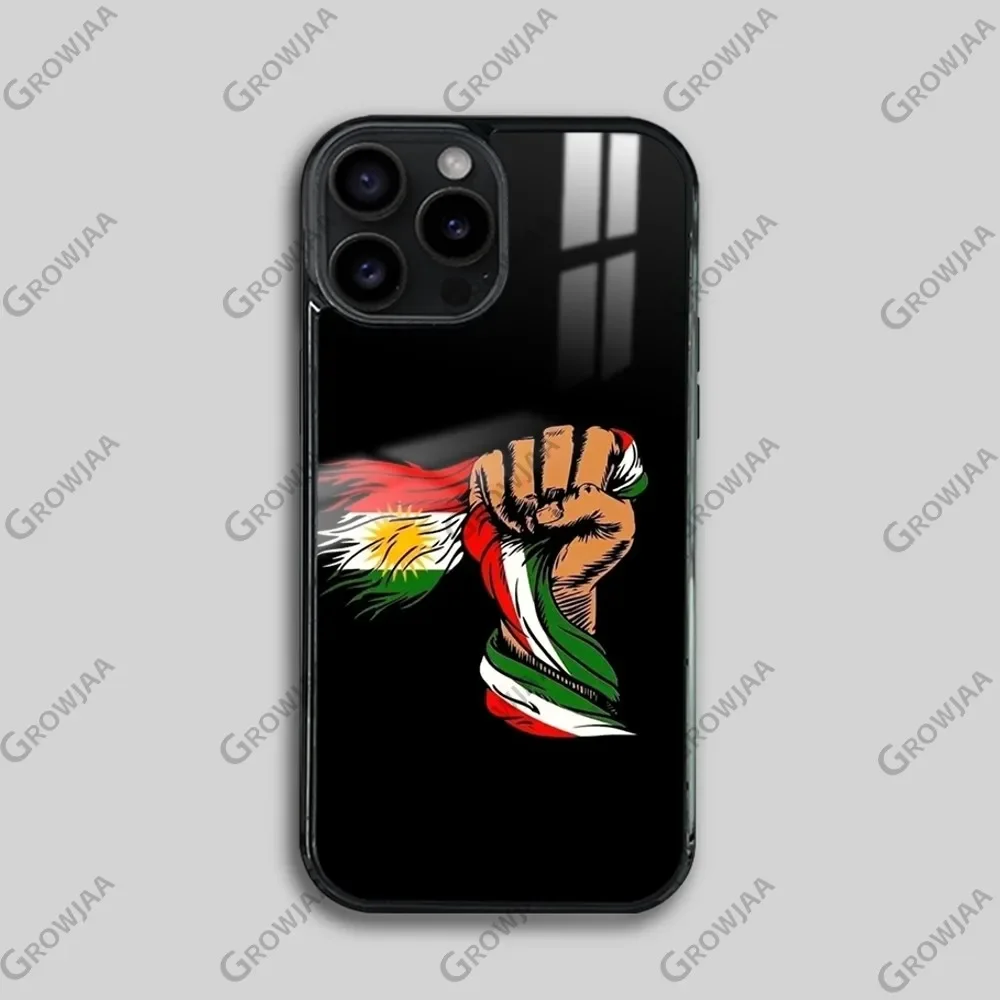 K-kurdistan casing ponsel bendera mewah untuk iPhone 16 15 14 13 12 11 Pro Max Plus Mini Magsafe cermin penutup magnetik nirkabel