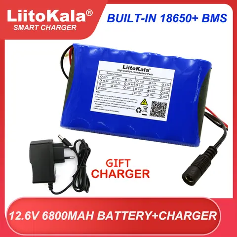 12V 6.8Ah Lithium Battery Pack with Charger liitokala