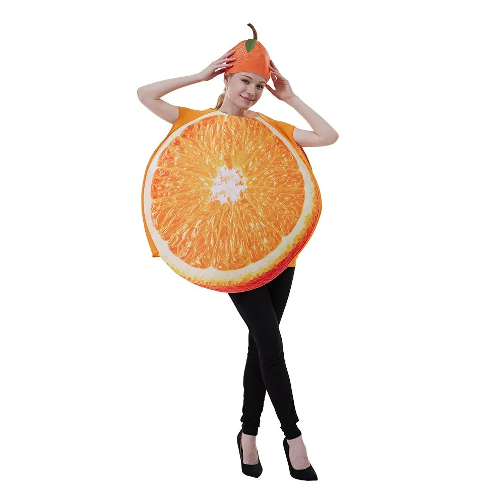 Halloween Fun Food Vegetable Fruit Costume Grape Orange Tomato Burger Bar Party Performance Women's Stage Costume Polyester F... view 5