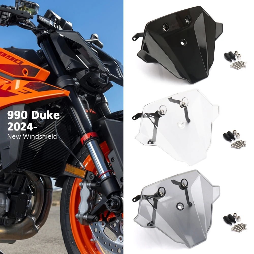 

Motorcycle Accessories 3 Color Windshield Sport Windscreen Screen Wind Deflector For 990 DUKE 990Duke 990 Duke 2024