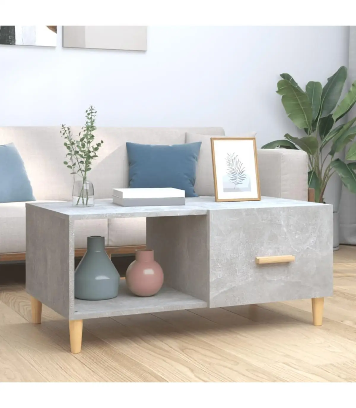 Coffee tables coffee table gray plywood concrete 89,5x50x40 cm