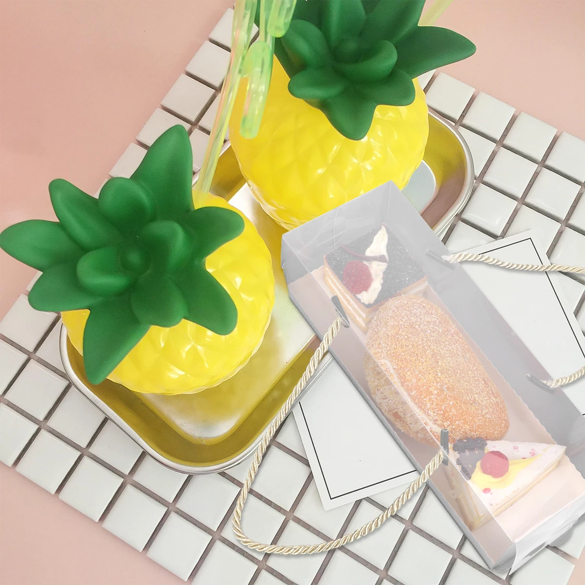 

10 Pcs Baking Cake Packaging Box PET Material Dessert Food Packing Boxes Macaron Home Nylon Container