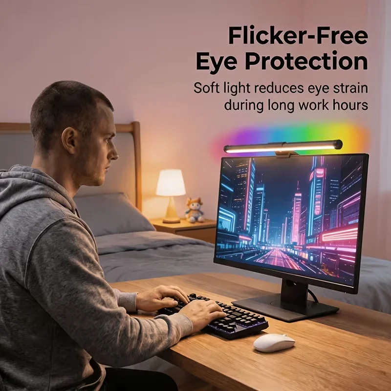 LED Eye Protection Screen Lighting Bar Reading Dimming Color Temperature Night Light RGB Game Background Atmosphere Light