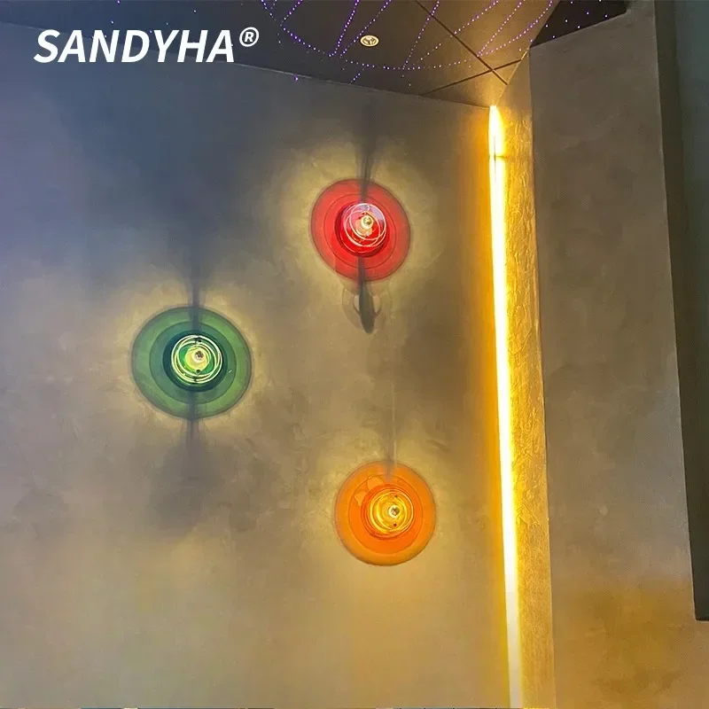 

SANDYHA Colorful LED Flying Saucer Wall Lamp Modern Bedside Light Unique Home Decoration for Bedroom Living Room Stylish