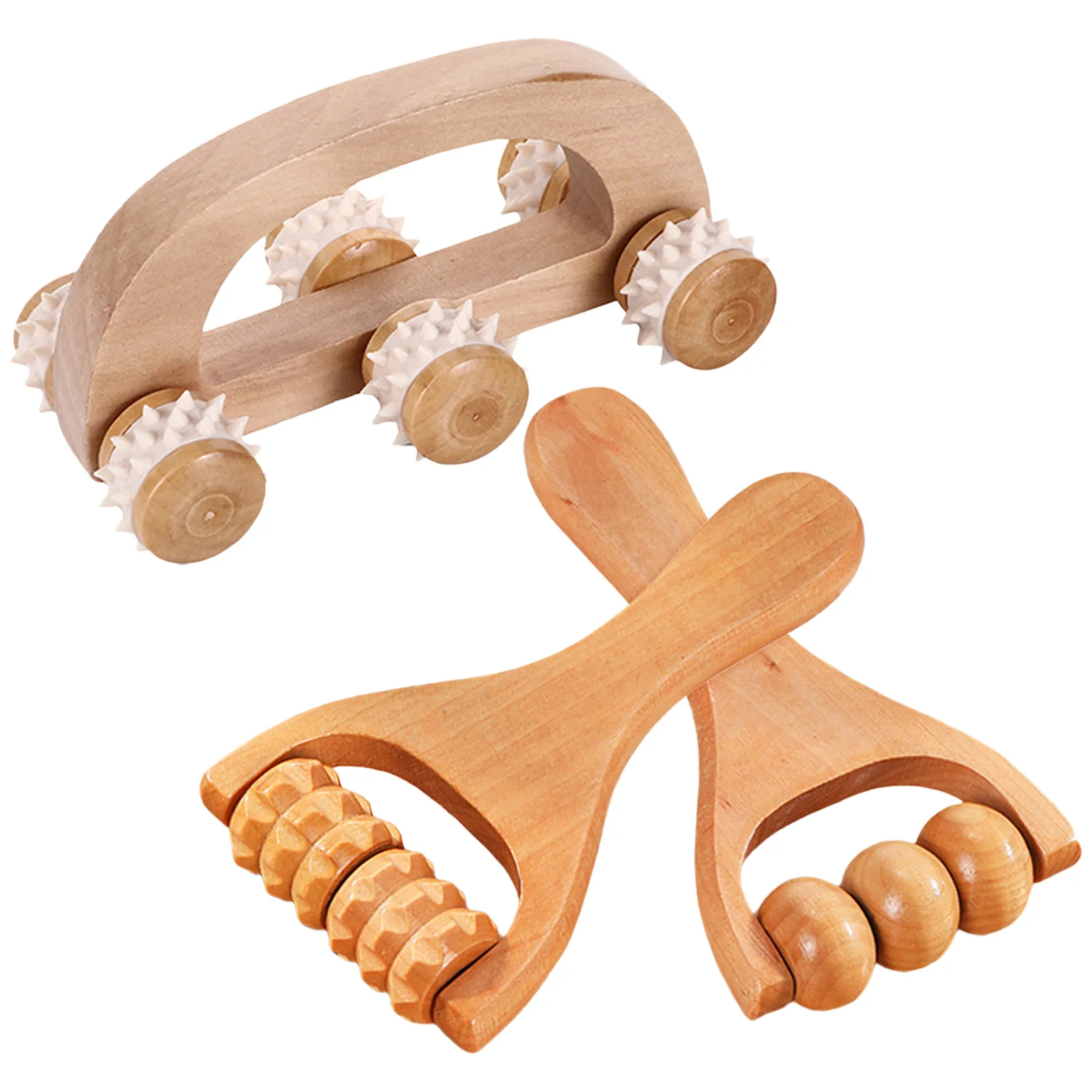 

3 Pcs Massager Set Palm Manual Leg Roller Handheld Back Hammer Tools Muscle for Legs