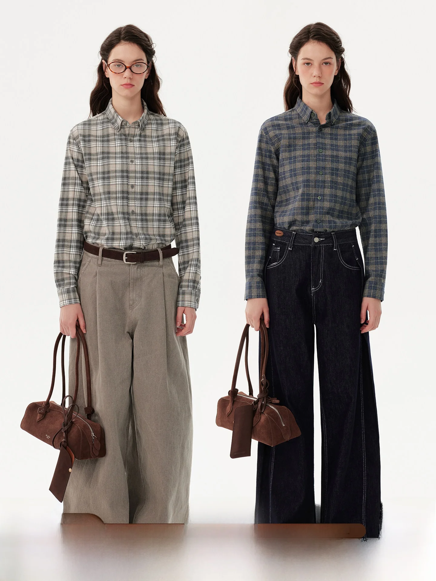 

plus Women's Retro Sle Pure Cotton Plaid irt Long Sve Autumn Collection Anti-Wrinkle Loose Fit Button up