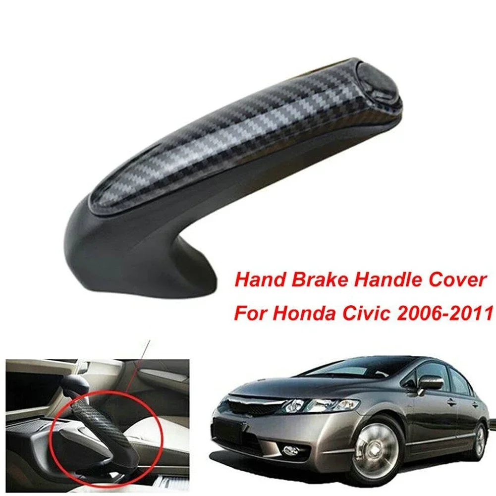 Car Carbon Fiber Front Hand Brake Trim Cover For Honda Civic Coupe Sedan 2006 - 2011  Car Inteiror Decor Acessories 47115SNAA82Z