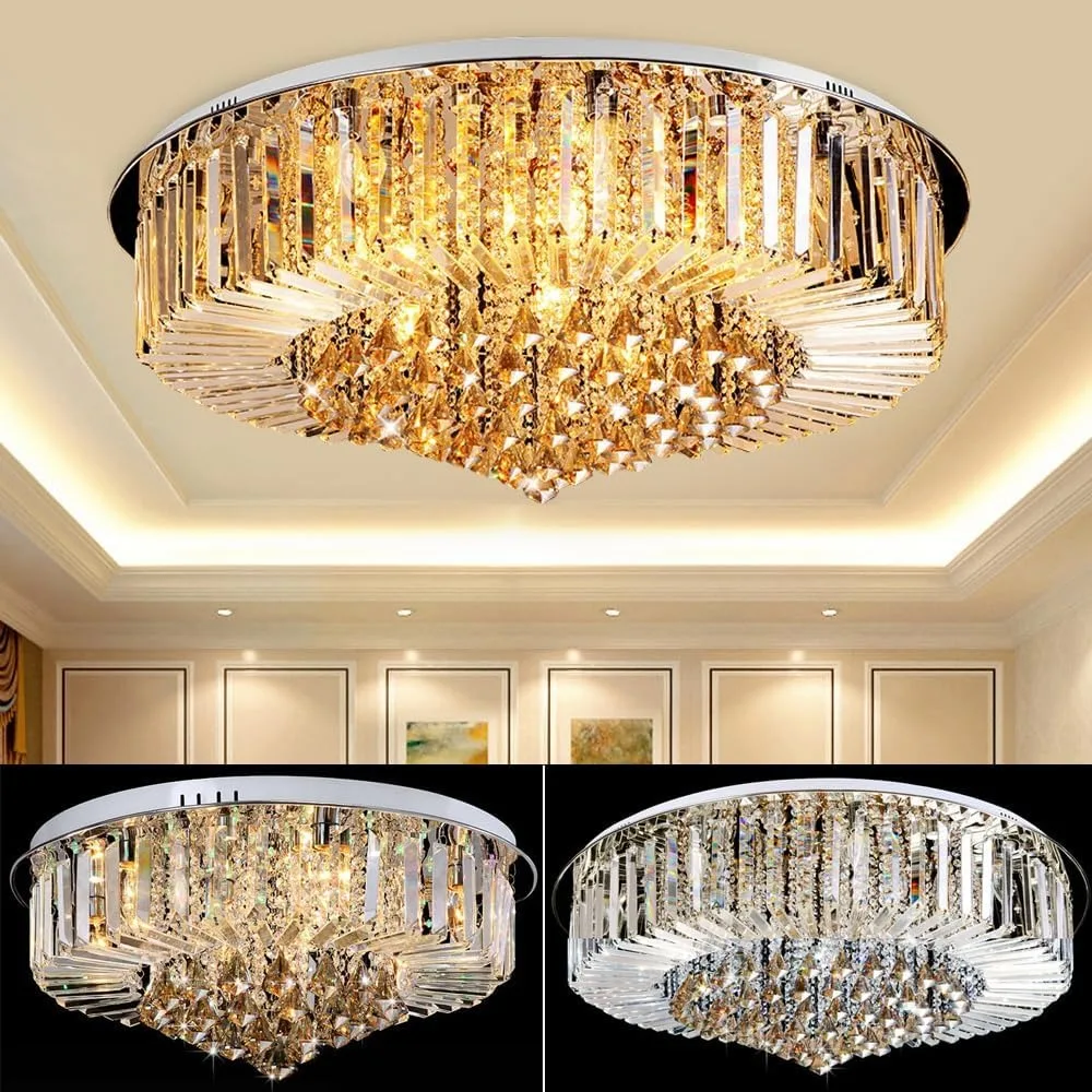 LED-Kristall-Deckenleuchte, Metallkäfige, Lampenschirm, E14-Fassung, Pendelleuchte, 3 Farben, für Schlafzimmer, Wohnzimmer, Esszimmer