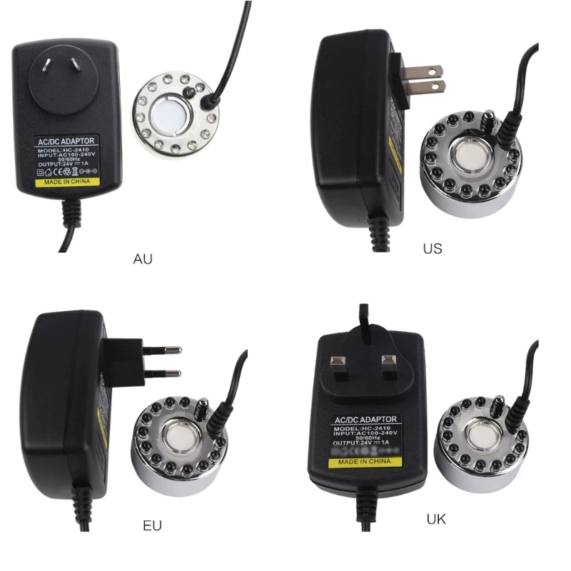 24V Siêu Âm Phun Sương Tạo Có Đèn LED Mini Phun Sương Tạo Ẩm Hình Ếch Con Vòi Phun Nước Máy Sương Mù Atomizer Tạo Ẩm & Loại Bỏ