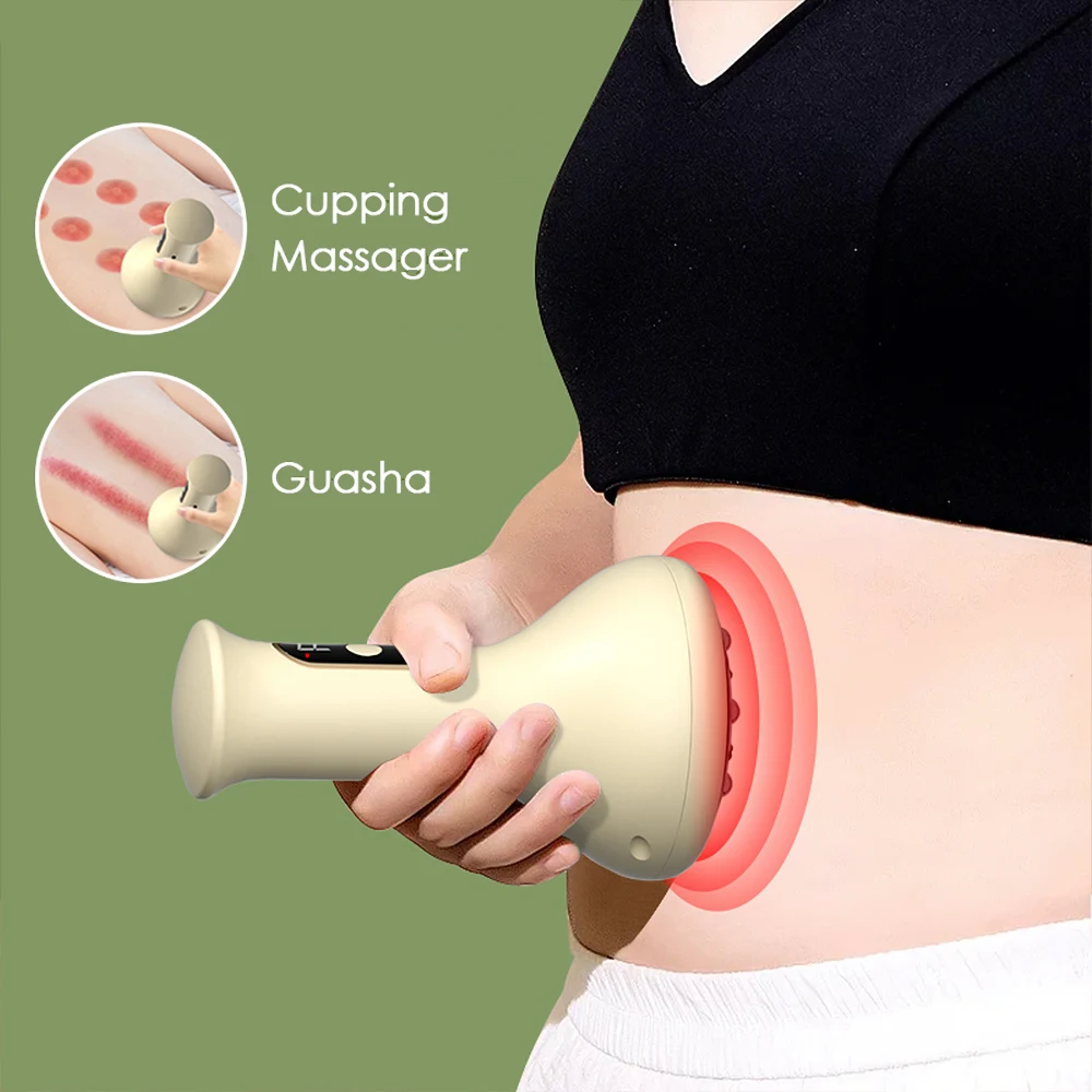 

Wireless Smart Abdominal Massager Chinese Guasha Electric Cupping Massager Hot Compress Vacuum Negative Pressure Suction Cans